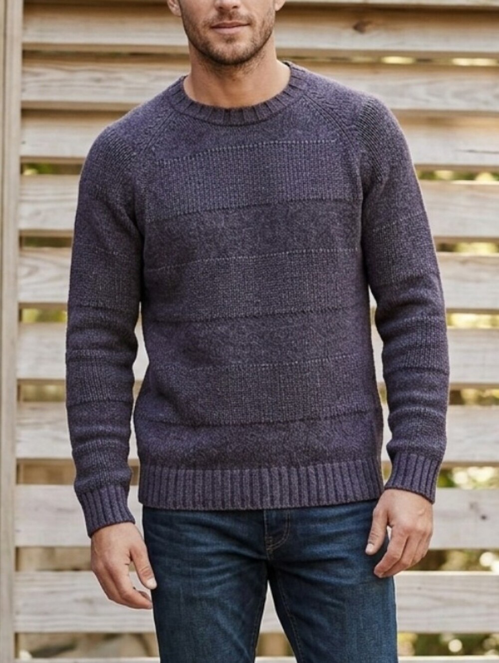 Timberland Sweater Mens M Cotton Gray Chunky Heather Pullover Log Cabin Grandpa